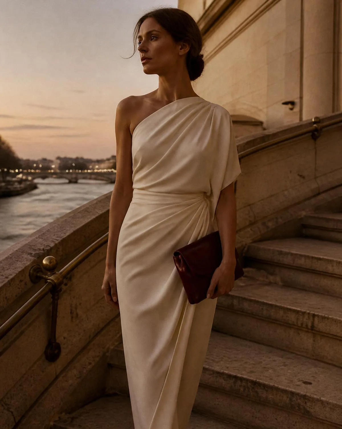 The Evening Clutch — HA Leather Craft worn in Paris