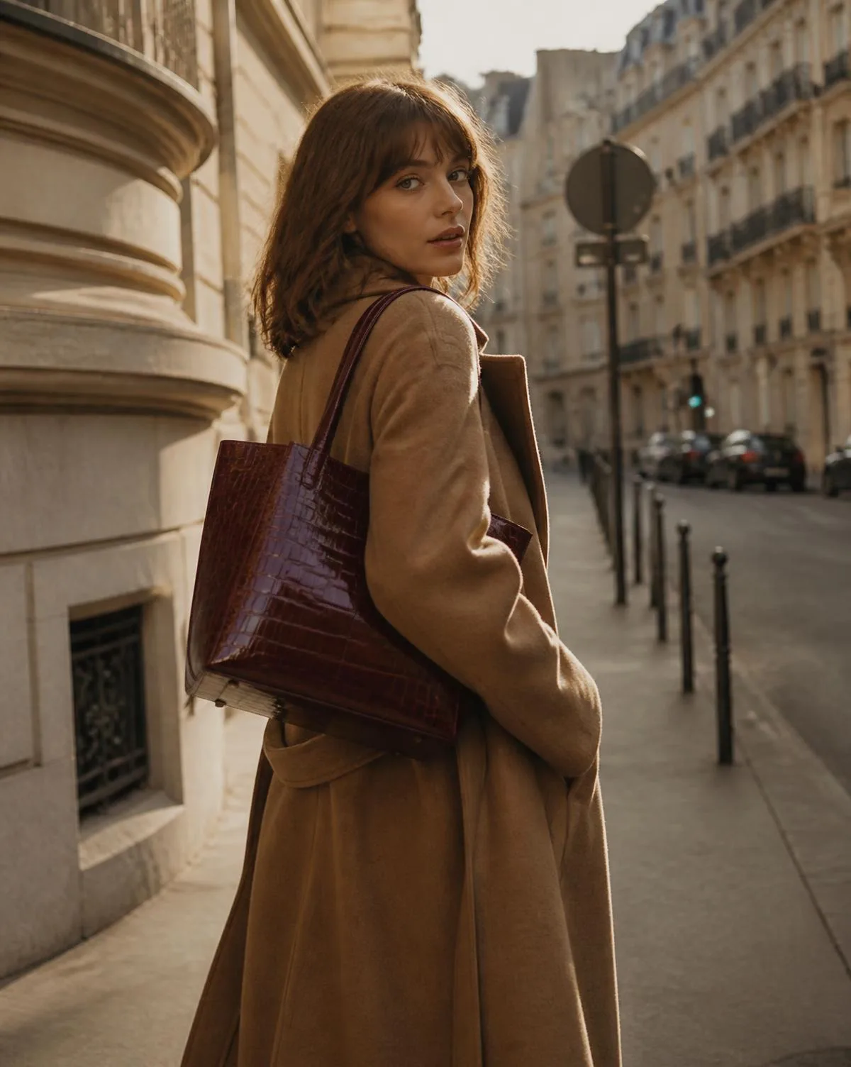 The Croco Tote — HA Leather Craft worn in Paris