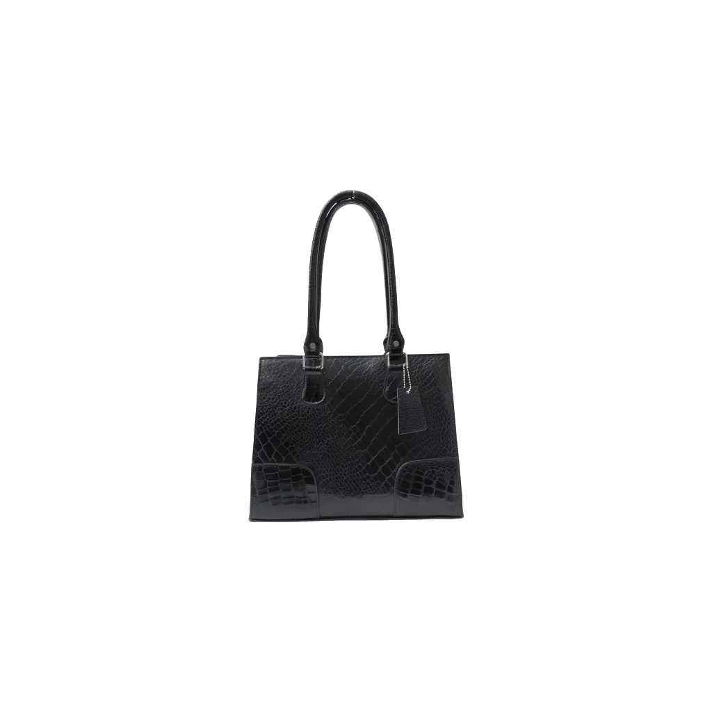 Croco Tote Bag — Classic Black