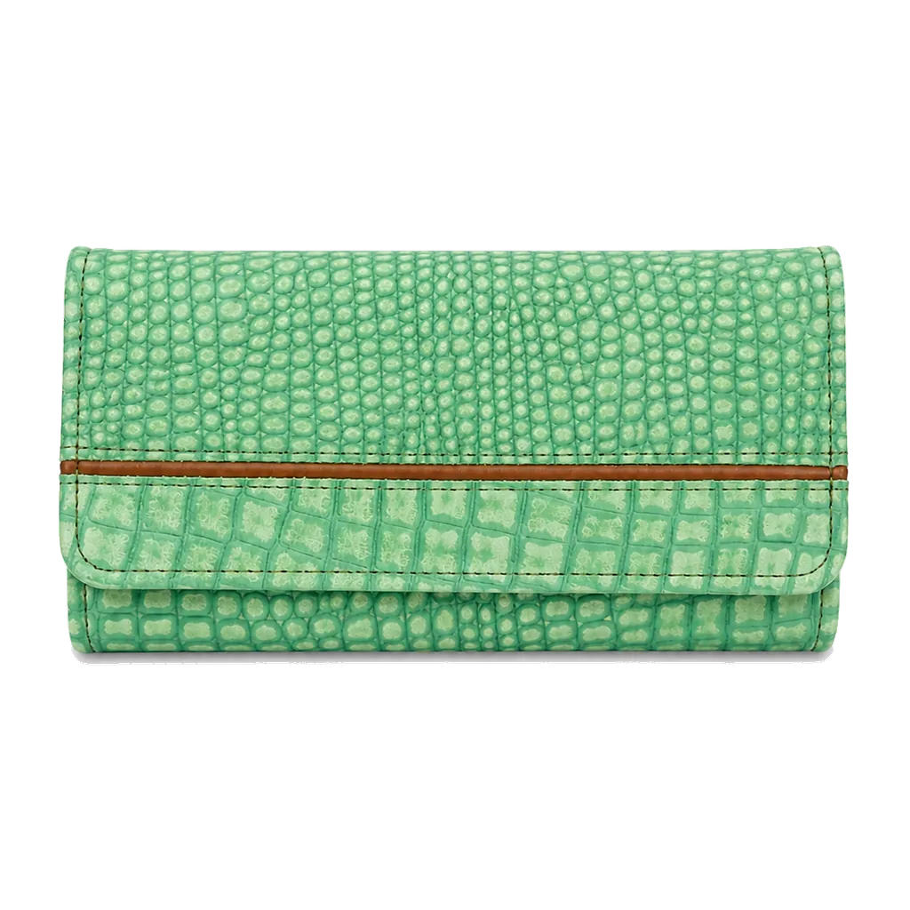 Zamarrud Luxe Croc Wallet Clutch